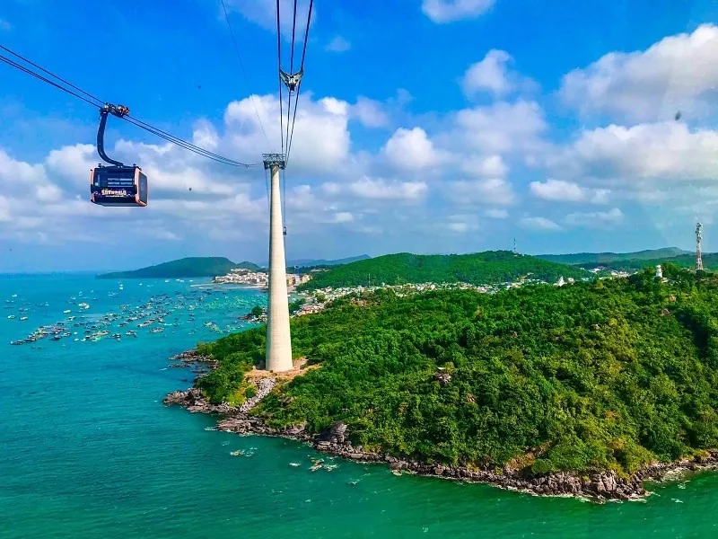 Tuyến cáp treo vượt biển từ An Thới ra Hòn Thơm